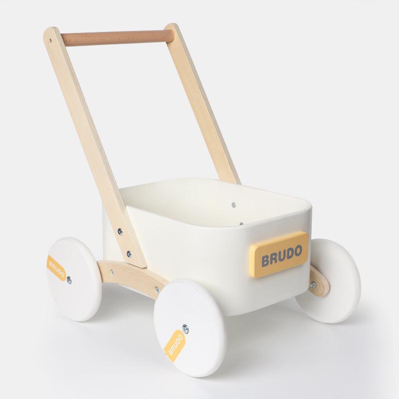 Wooden Baby Walker: Multifunctional Learning Trolley & Push Cart Toy