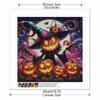 5D Diamond Art Kit Halloween Pumpkin Witch Pattern DIY Full Drill Painting Canvas Relaxing Autumn Seasonal Craft Gift Home Decor