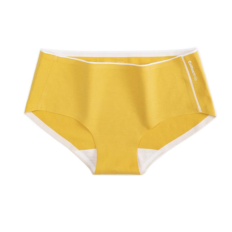 Women's Mid-rise Cotton Briefs with Antibacterial, Seamless, Cute, Solid-colour Triangle Panties