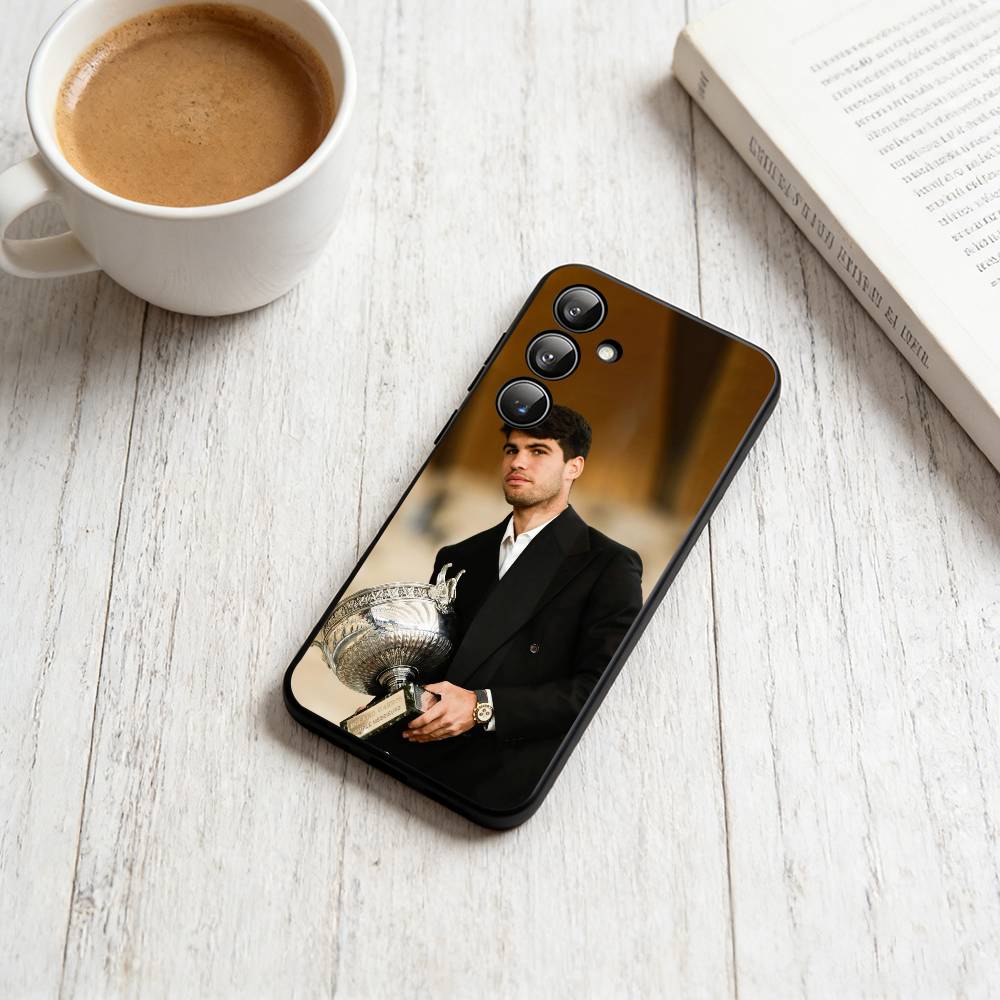 

C-Carlos Alcaraz Phone Case Black Silicone Soft For Samsung Galaxy A73,A72,A71,A70,A53,A52,A51 Samsung a70