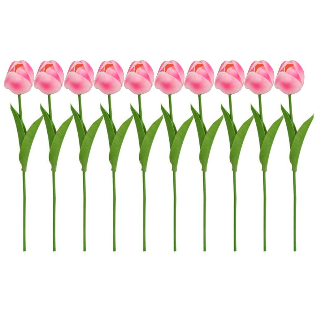 10pcs Artificial Tulips Simulation Tulip Holiday Present Accessory for Indoor Outdoor Garden Yard Present Supply