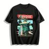 Paradise Surf Hut Print T-Shirt I Fall In Love With Summer Top Pure Cotton T-shirt