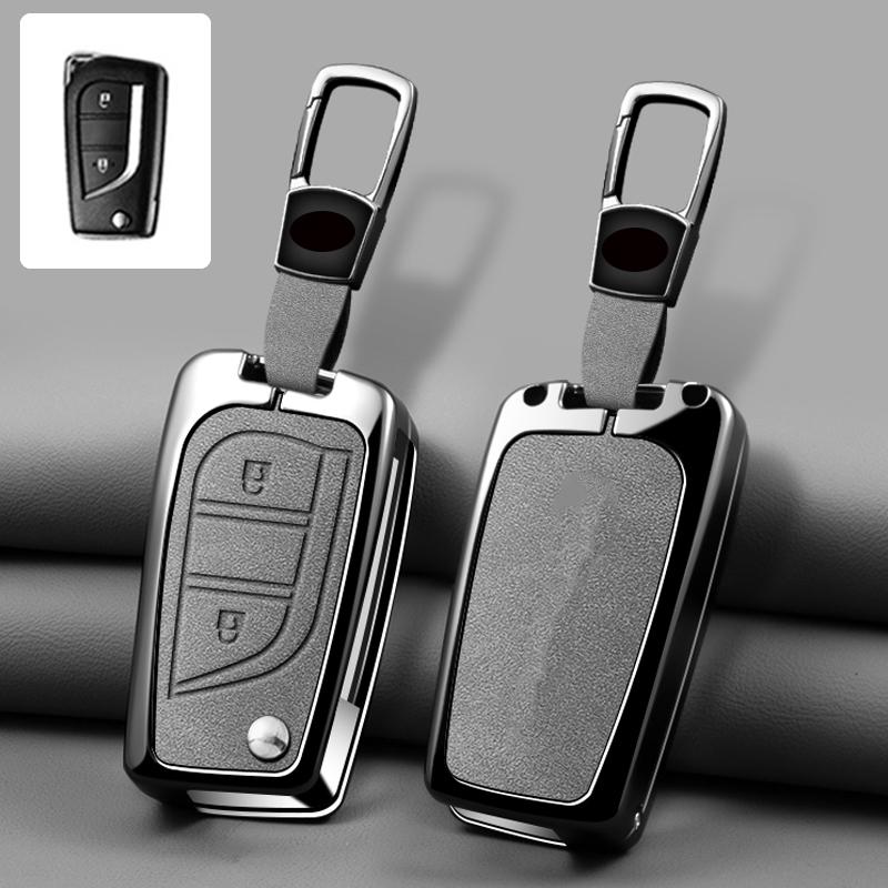 Zinc Alloy Leather Car Key Case For Toyota Auris Corolla Avensis Verso Yaris Aygo Scion Tc Im Camry Rav4 Forturner Hilux Key Fob