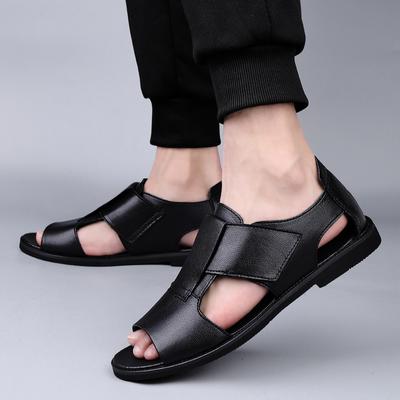 Herren Outdoor Bequeme Sandalen Sommer Herren Rindsleder Atmungsaktive Sandalen Strand Herren Freizeitschuhe Hochwertiges Leder Herren Sandalen