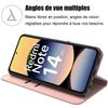 Coque de protection - E.F.CONNECTION - Pour Xiaomi Redmi Note 14 5G - Cuir PU Rose - Antichoc - Anti-Rayures