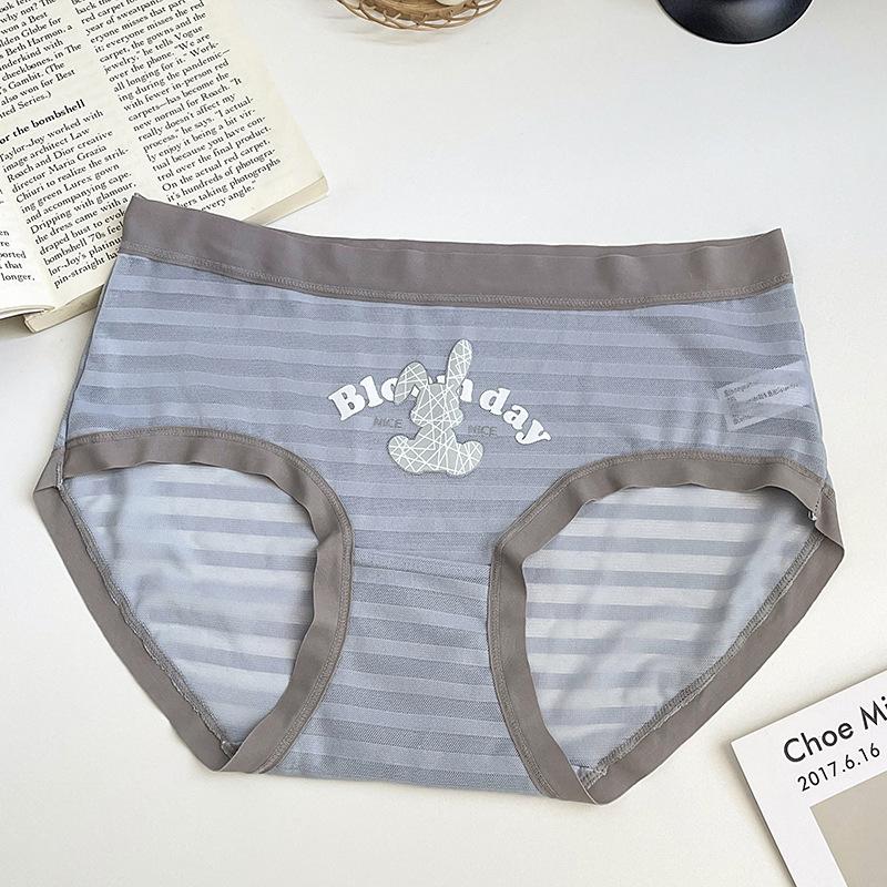 Women's Spring and Summer Thin New Fashion Letter Cotton Anti Bacterial Bottom Crotch Waist Underwear