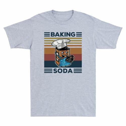 Baking Soda Funny Chef Graphic Vintage Men Cotton Short Sleeve T-shirt S