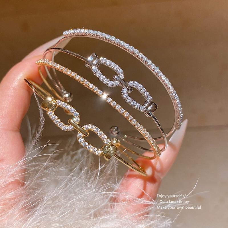 Kupfer Zirkon Doppellagiges Nasenring-Armband Mit Elegantem Design Für Modische Frauen