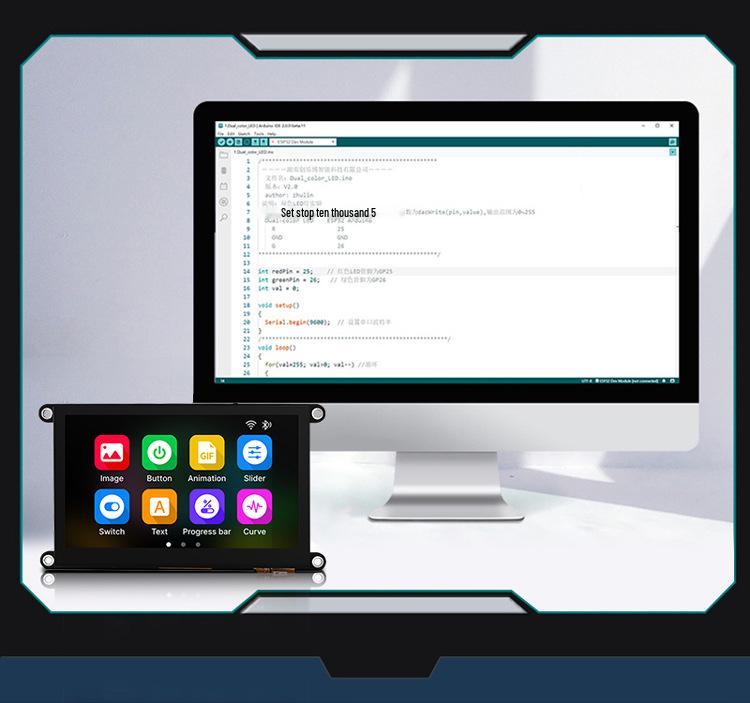 ESP32 S3 Dev Board mit 4,3" oder 5" HD kapazitivem Touchscreen für Arduino-Programmierung mit LVGL