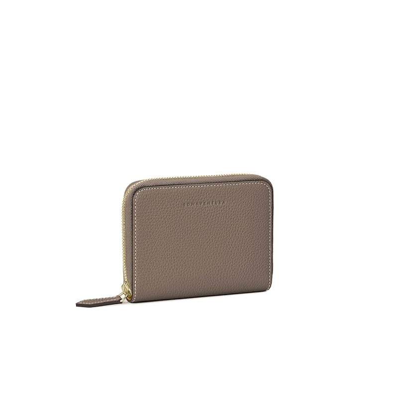 

[BONAVENTURA] Medium functional zip wallet Bottarato leather (shrink leather) Revise [Etaupe x yellow ] wallet Europe s finest leather genuine leather