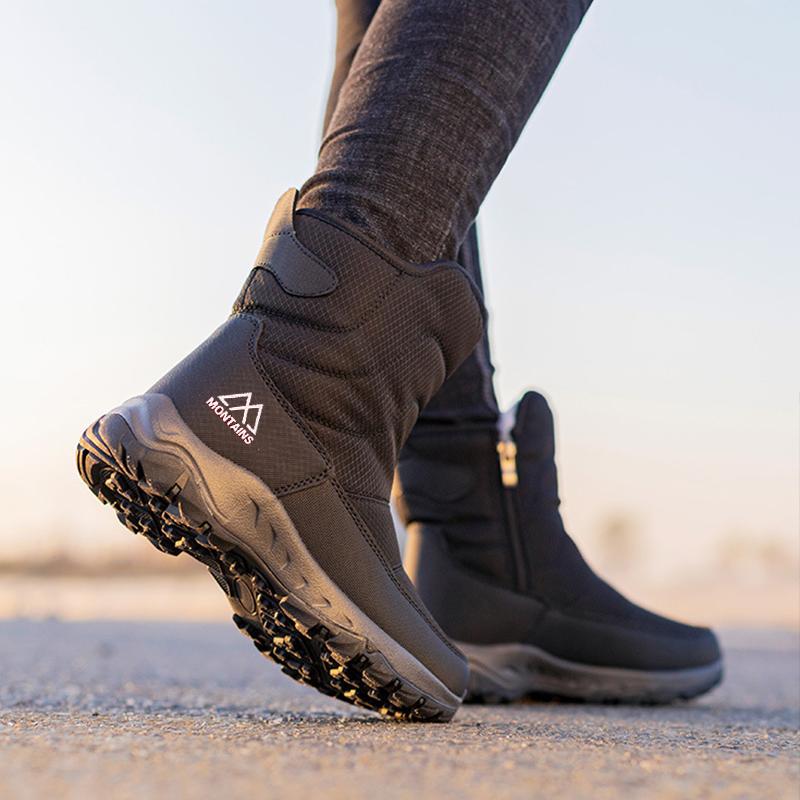 Winter New Thick Short Tube Cotton Boots Anti Slip Casual Women's Snow Boots Plush Insulation Outdoor Hiking Shoes