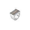 PERSONAL/SERVICE SQUARE LINE RING / SILVER