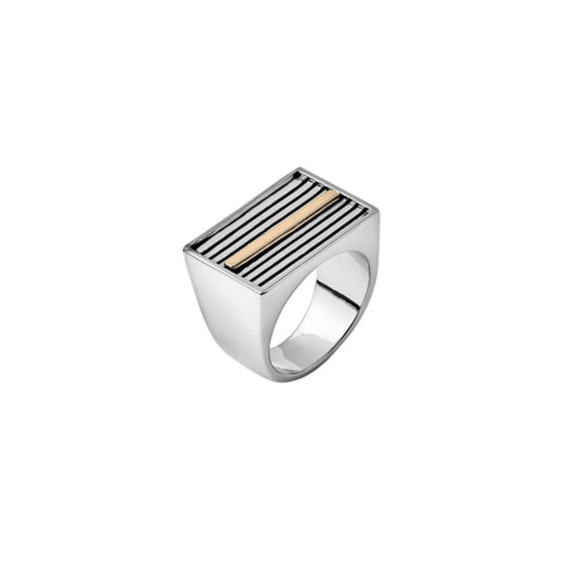 PERSONAL/SERVICE SQUARE LINE RING / SILVER