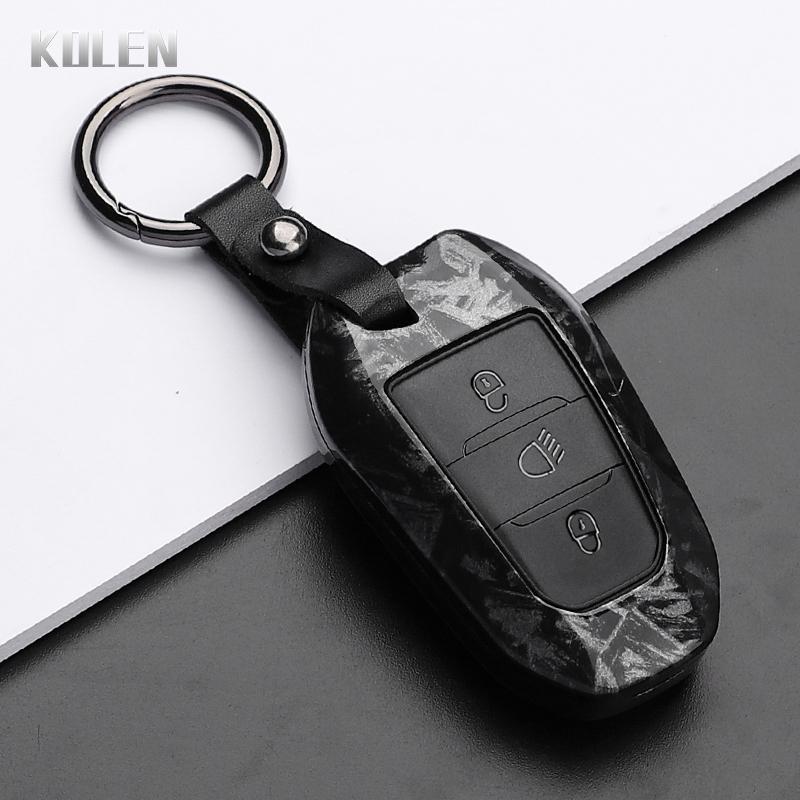 Abs Carbon Fiber Style Car Key Case Cover For Peugeot 207 208 3008 206 308 508 2008 407 5008 301 For Citroen C3 C4 C5 Berlingo