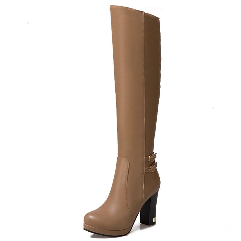 

Модные сапоги до колена, женские зимние ботинки, меховые, теплые, зимние ботинки, толстые, высокие каблуки, женские сапоги на платформе, белые, черные, женские 43