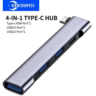 4-in-1-USB-C-Hub Typ C 4-Port-Multi-USB-Splitter OTG-Adapter PD 60 W USB 3.0 Typ C-Dockingstation für Laptop-PC