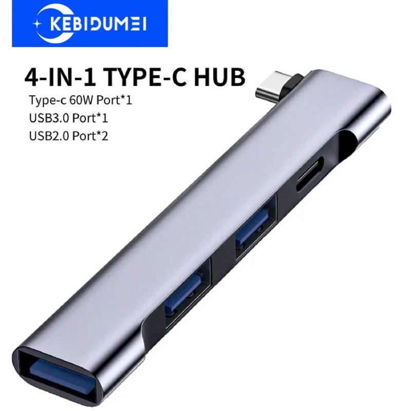4v1 USB C Hub ype C 4portový Multi USB Splitter OTG Adaptér PD 60W USB 3.0 Typ C Dokovací stanice pro notebooky