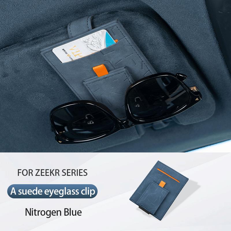 For ZEEKR 001 007 X 7X 2025 2025 Suede eyeglass clip Sun glasses storage box on the sun visor Car interior accessories