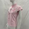 Summer Chinese style loose slimming slant buckle slim fit short sleeved T-shirt for women