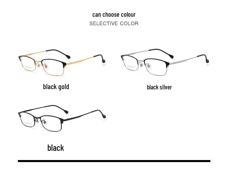 Ultra-lightweight Semi-Titanium Browline Square Eyeglass Frame for Business Fashion JP022
