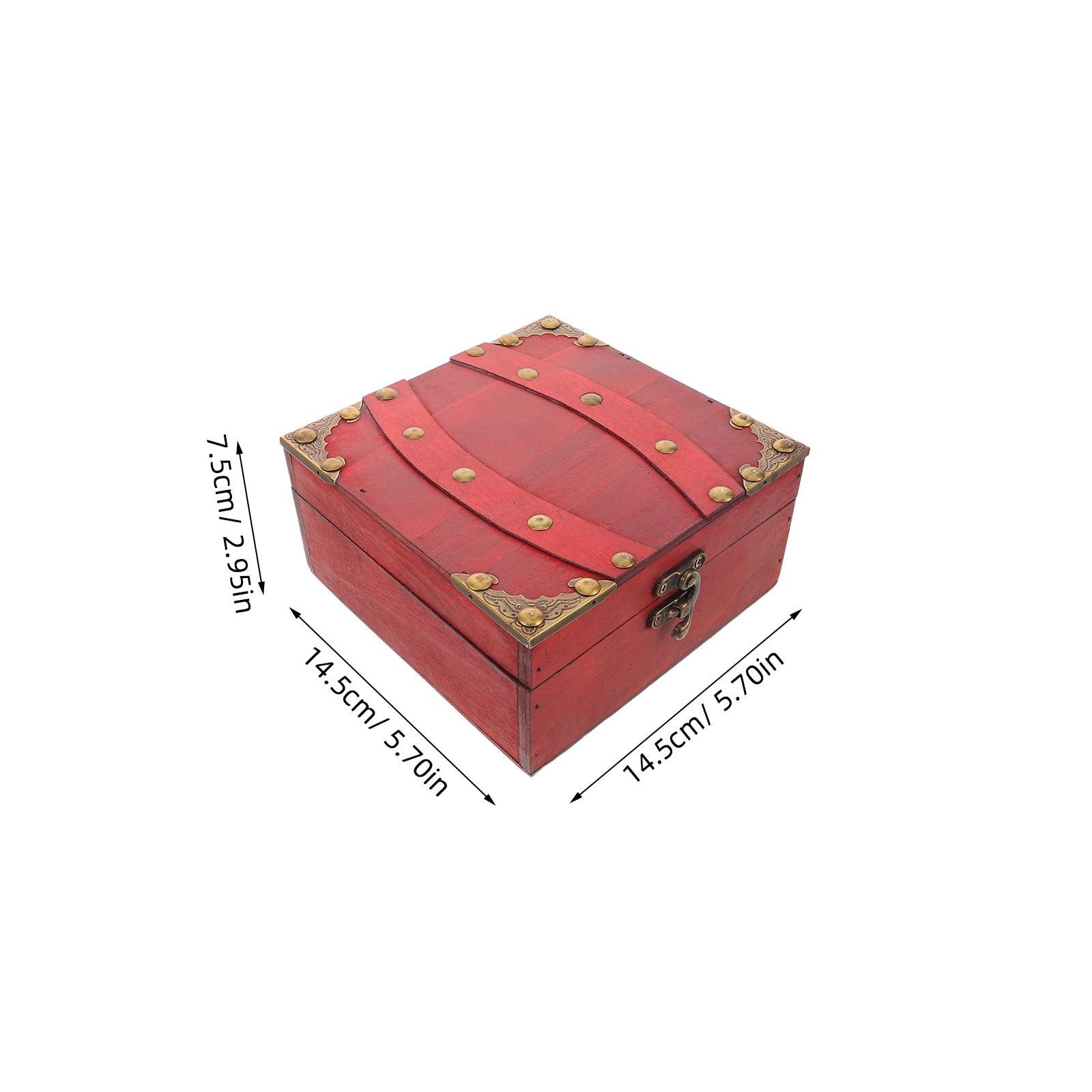 

Vintage Wooden Treasure Chest Brown Decorative Storage Box Jewelry Organizer Home Tea Chest Organizer Wood Storage Case