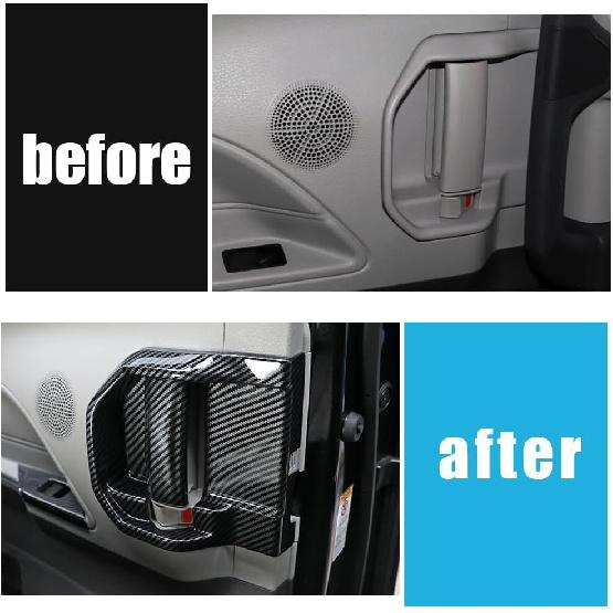 ERIDANUS Auto Accessories Fit for Toyota Sienna 2025 2024 2023 2022 2021 Car Inner Door Handle Bowl Cover (Carbon Fiber Style) ABS 4 PCS
