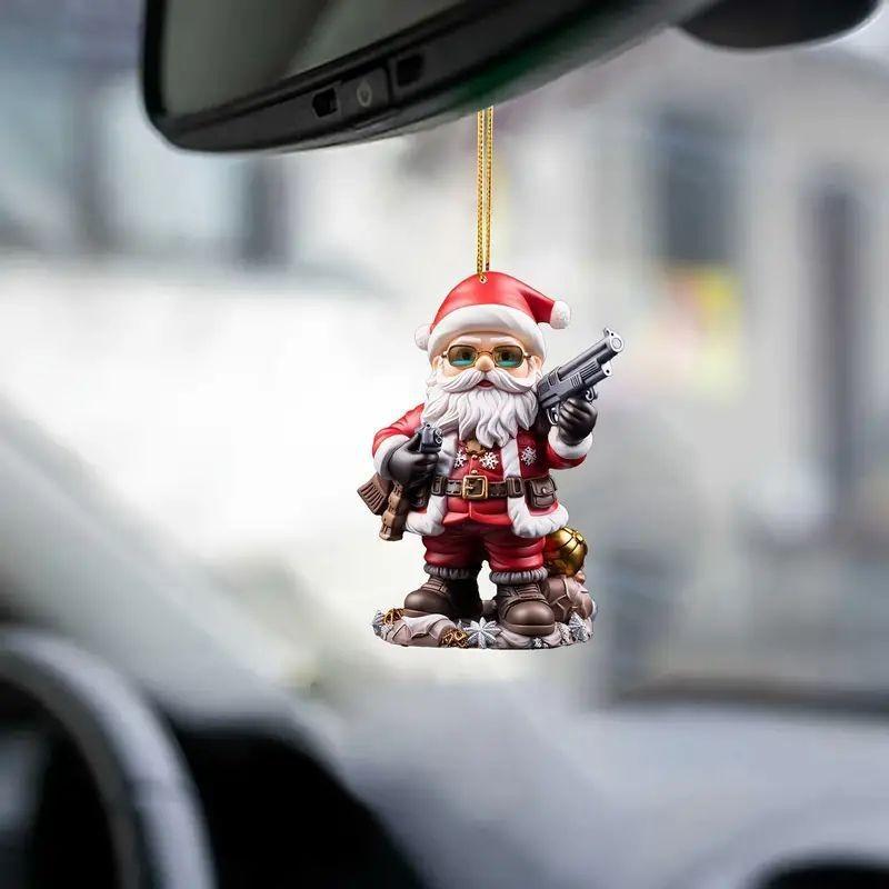 And Bright Fun Santa Claus Handheld Gun Ornament For Merry Christmas Tree Hanging