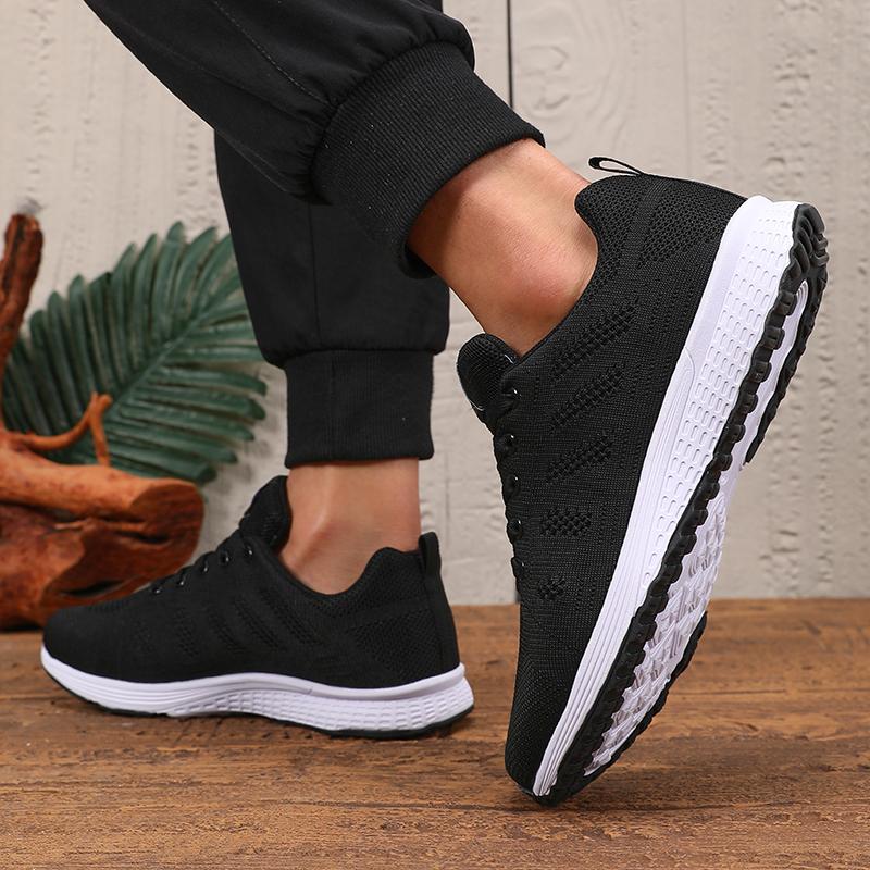 

Минималистичные мужские вулканизированные туфли Роскошный дизайн Дышащие Удобные Противоскользящая подошва Новая универсальная спортивная обувь для пар 36 чёрный