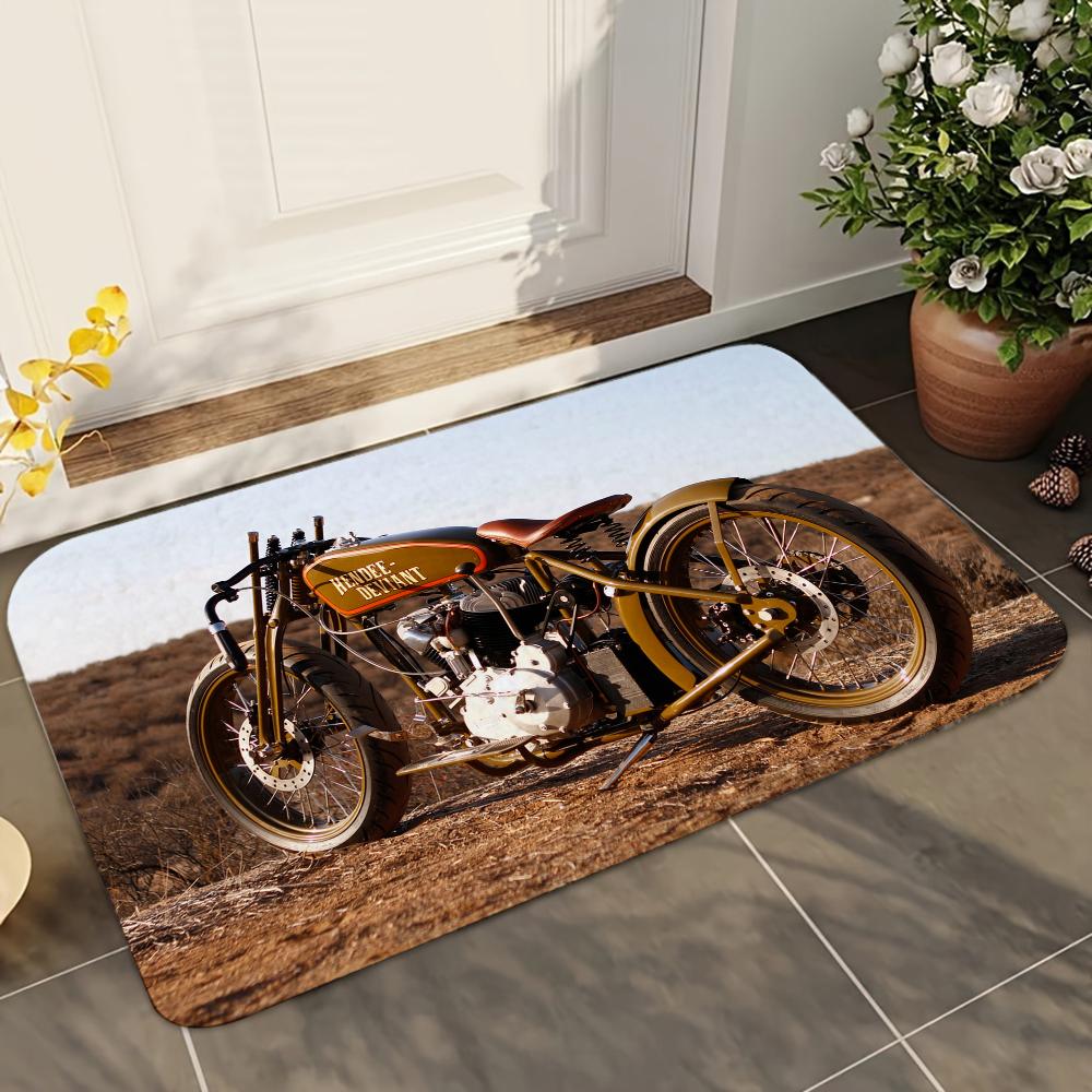 1ks Vintage Moto Koupelnové Absorpční Rohožky Protiskluzové Rohožky Domácí Dekorace Koberce Domácí Kuchyňské Podlahové Rohožky