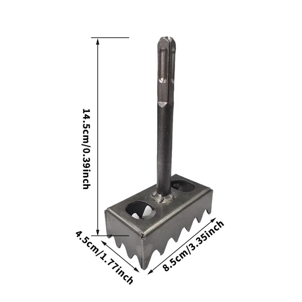Portable Square Hole Punch Multi-function Rectangle Slot Tool Square Hole Punch Drill Triangle Teeth Square Hole Socket Sloter