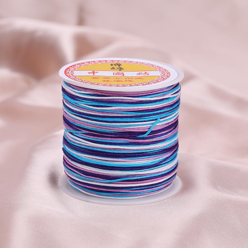 Colorful Gradient Handcrafted Bracelet Rope with Jade Hue - 100m Braided DIY Cord for Pendants