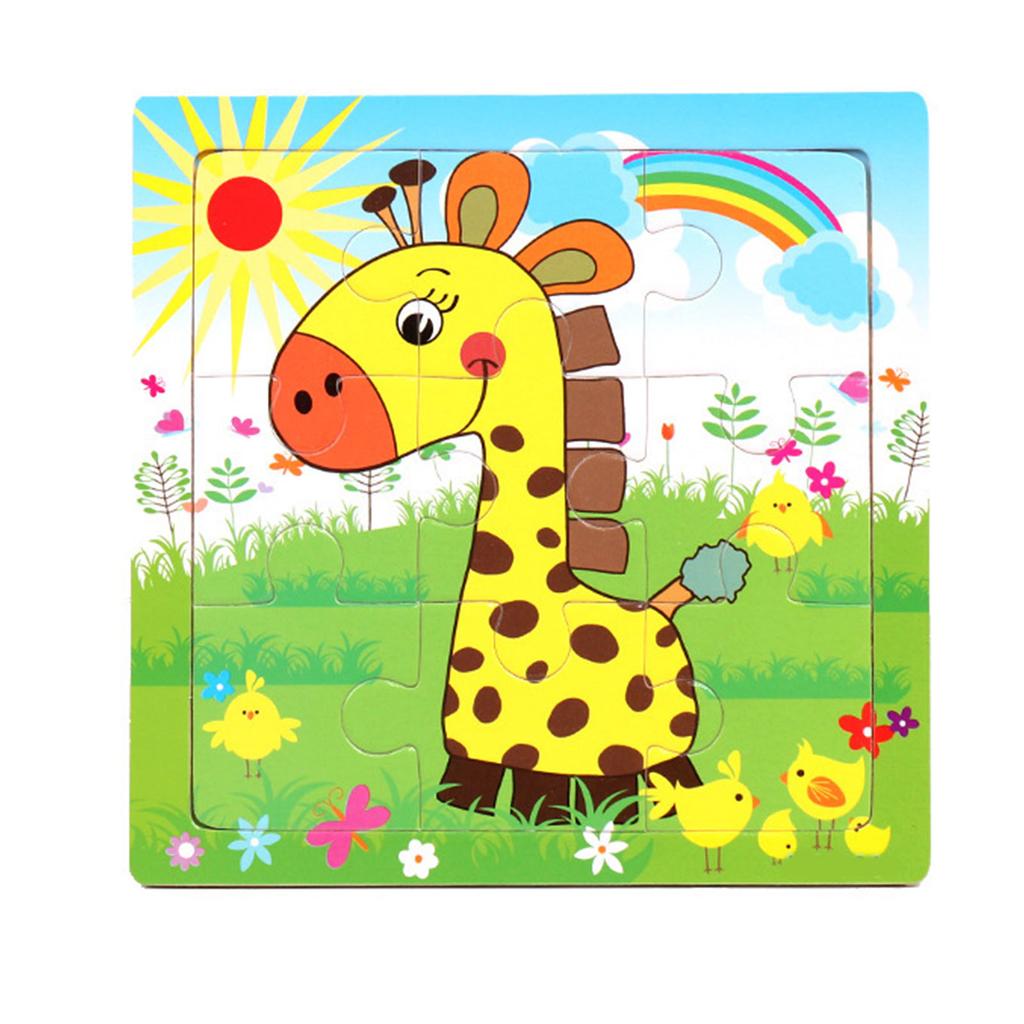 Dřevěné puzzle pro batole Přenosná hračka se zvířátky pro rané vzdělávání pro děti od 3 let