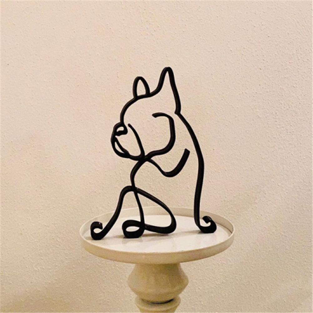Abstract Simple Minimalist Metal Dog Art Sculpture Decoration Ornament Wall Art Home Office Desktop Modern Art Creative Decors