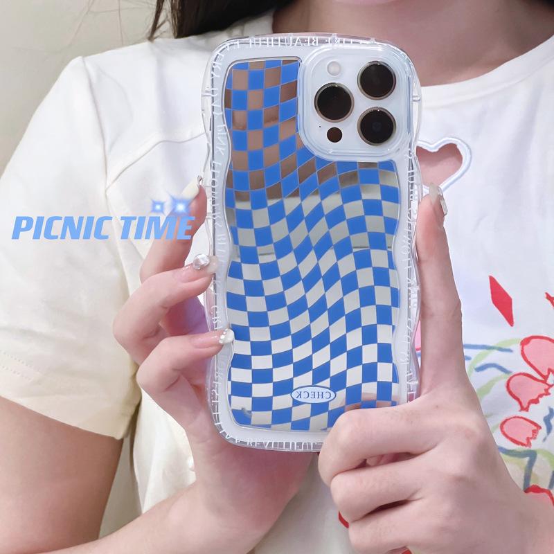 

Zhitai Lace Mirror Case for iPhone 13 Pro Max/14 with Chessboard Design - Transparent iPhone 11 Pro Max
