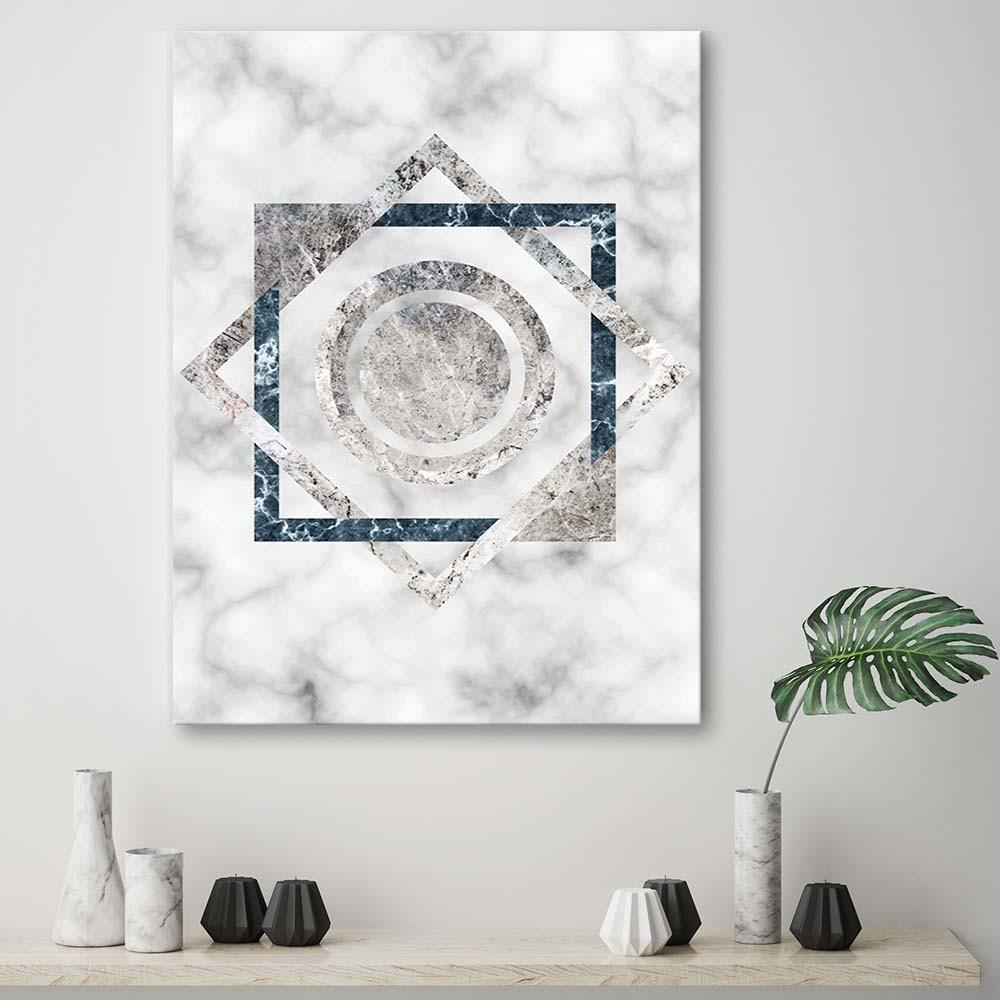 Canvas Print, Squares and Circles - Marble