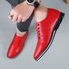Fashion Big Size Solid Color Cow Leather Shoes for Men Spring Autumn Fashion New Designer Lace Business Casual Shoes Man