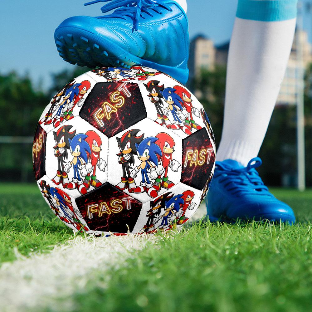1pc Sonic the Hedgehog Soccer Ball Size 5 Indoor Soccer Ball Fashion Colorful Backyard Game - Great For Sports Fans Gift HE44