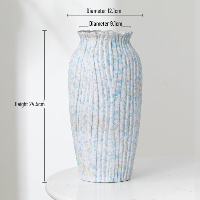 Minimalist Kiln-Fired Ceramic Vase: Home Living Room Decor for Fresh or Dried Flowers