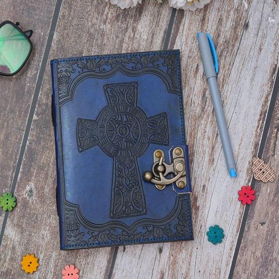 Leather Journal Diary with Metal Lock Journal Handmade 200 Pages White Unruled|travel Diary|personal Journal