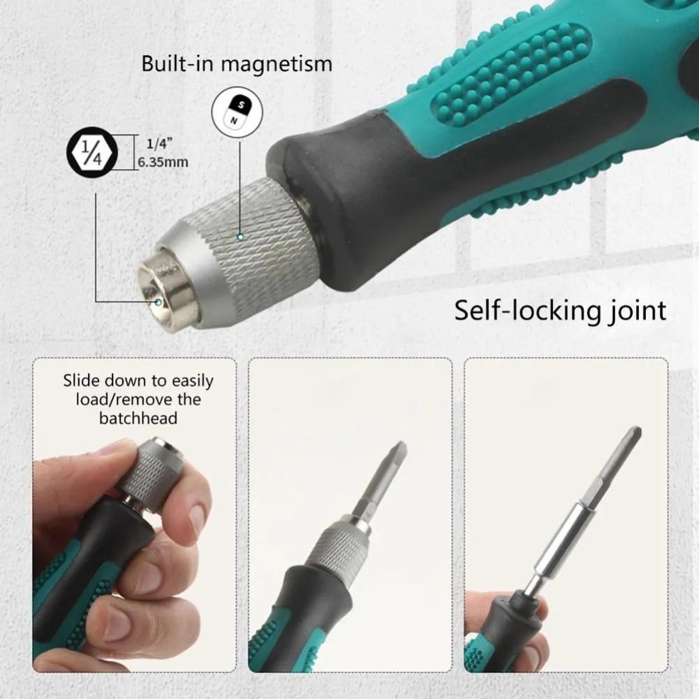 3pcs Screwdriver Handle With Non-slip Firm Extension For Screwdriver Bit Holder Anti Slip Manual Screw Drive Tool