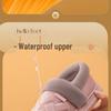 Waterproof Leather-Cotton Slippers, Non-Slip Closed Heel for Indoors