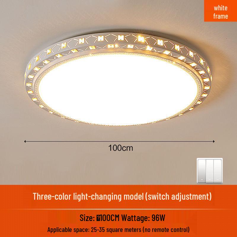 LED Ceiling Light: Simple, Atmospheric Round Fixture for Living Room, Dining Room, Study, and Bedroom.