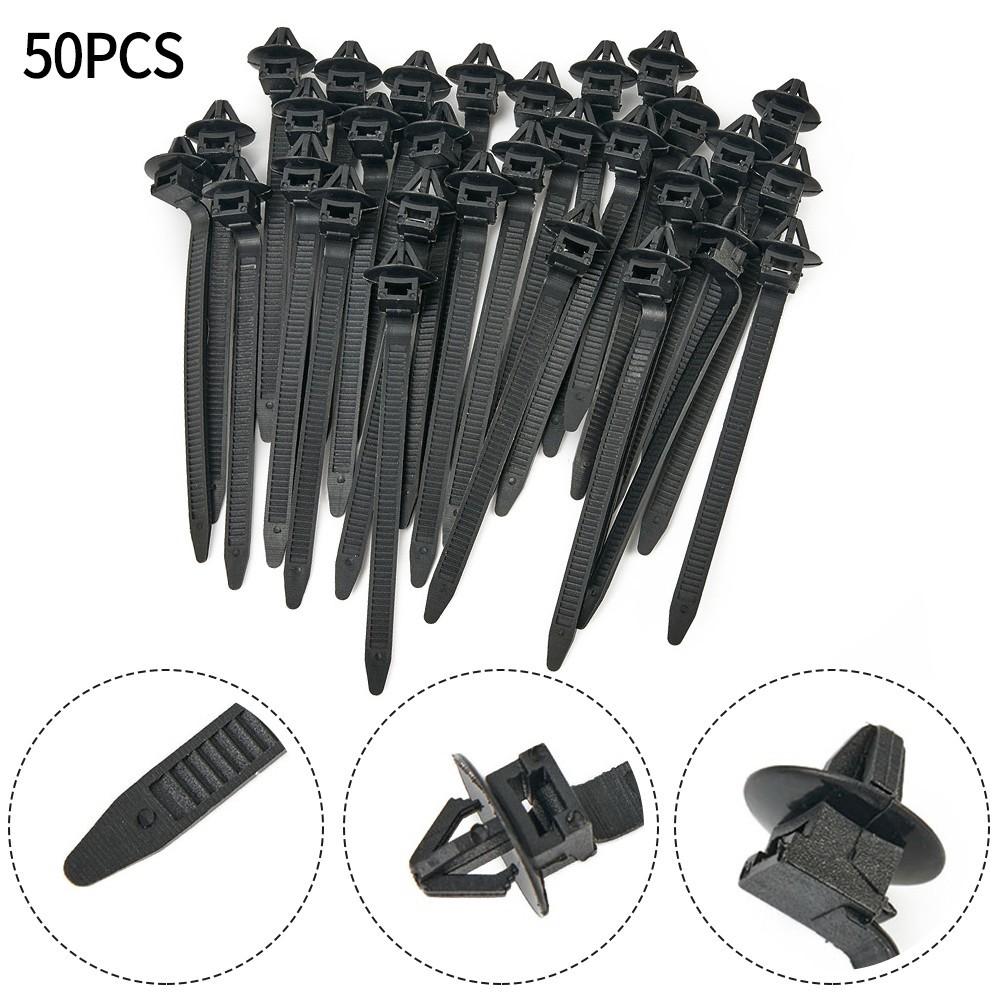 Clips Fastener Car Hose Fastening Zip Strap Kit Accessories 50pcs Nylon