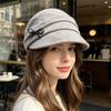 Vintage knap sløjfe plisseret ridehat dame høj-end følelse mode fladtop skygge vis ansigt lille baret