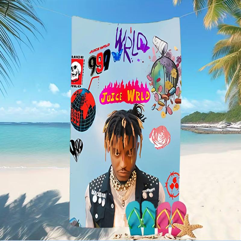 Beach Towel with Juice WRLD Pattern - soft,absorbent,machine washable Lightweight&Modern,swimming,Travel Essentials