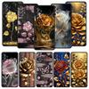 Phone Case for Samsung Galaxy A13 A15 A17 A07 A21S A22 A23 A25 A31 A73 A32 A52 A52S A41 5G Soft TPU Shell Gold Rose Love Heart