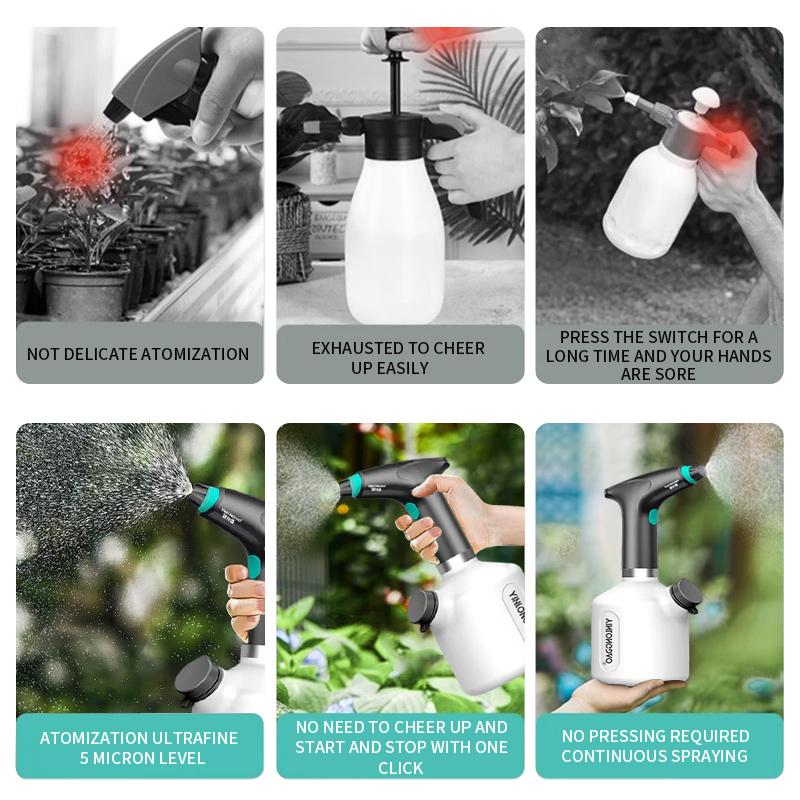 1L Electric Watering Can Rechargeable Household Automatic Plant Watering Tool USB Electric Sanitizing Sprayer Plants Garden Tool