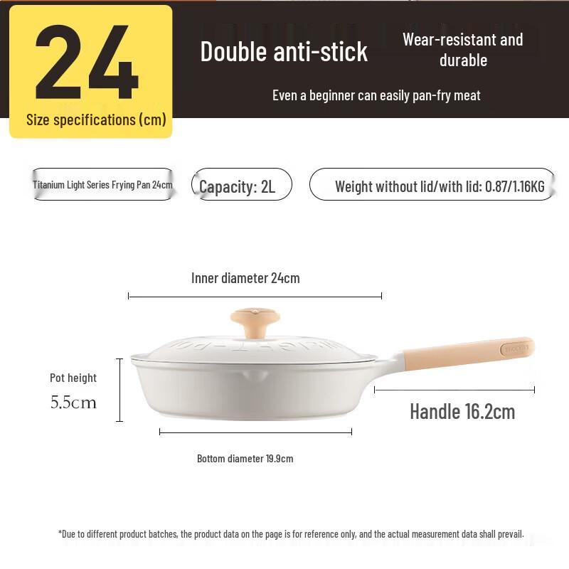 Chudawong 24cm Titanium Flat-Bottom Non-Stick Frying Pan