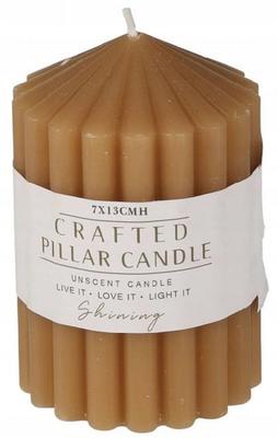 Decorative Unscented Striped Candle 7x13cm