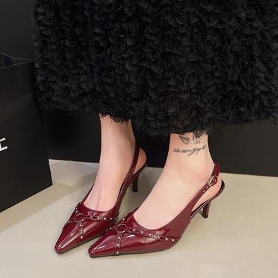 Fashion Fashion Female Sandals  Fashion Heels Women Pumps Footwear Slingbacks Shoes for Pointed Toe Buckle Strap Ladies Heels Shoe